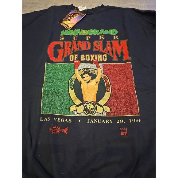 MGM Grand Slam 1994 Julio Chavez Vintage Sweatshirt XL Deadstock Boxing Tag RARE - Picture 2 of 11